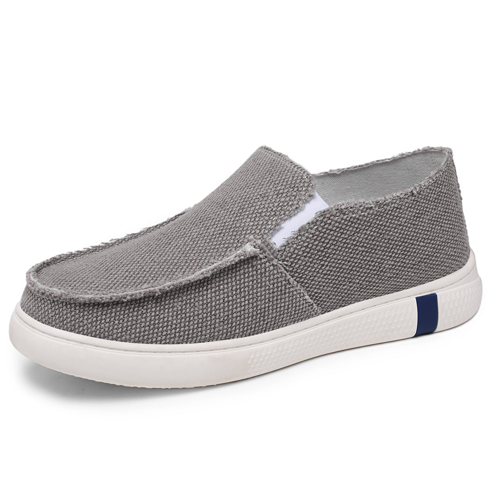 Close-up of the frayed edge on canvas sneakers
