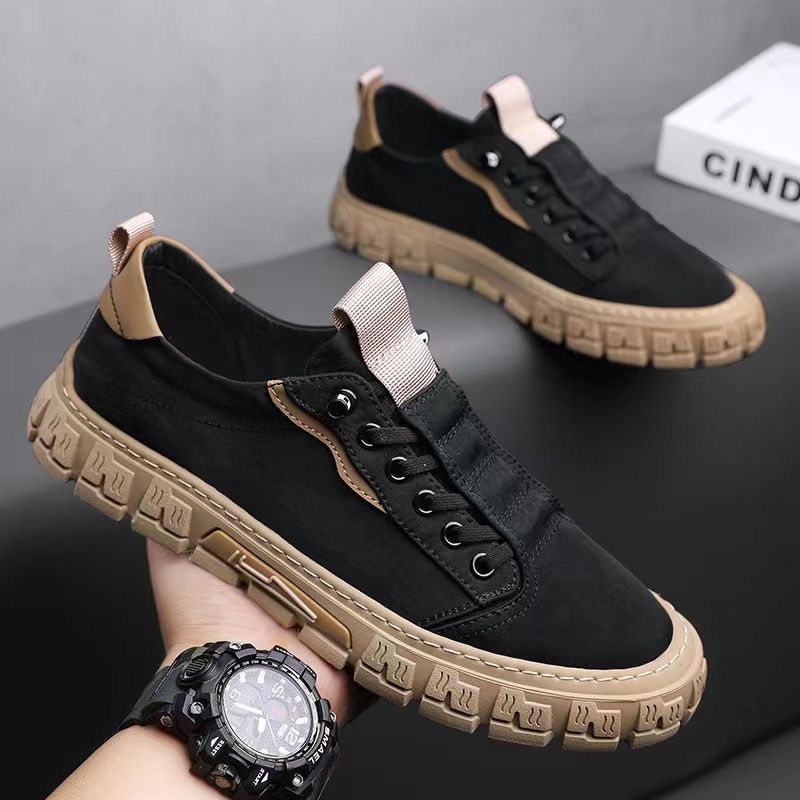 Angled view of canvas sneakers with cushioned everyday styling