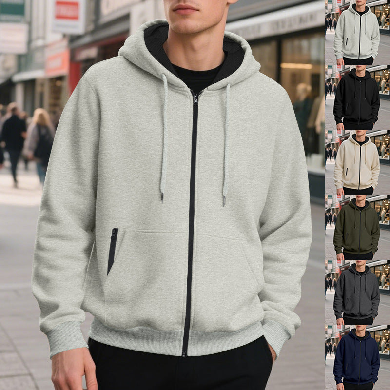 Men's oversized full zip hoodie shown from the front