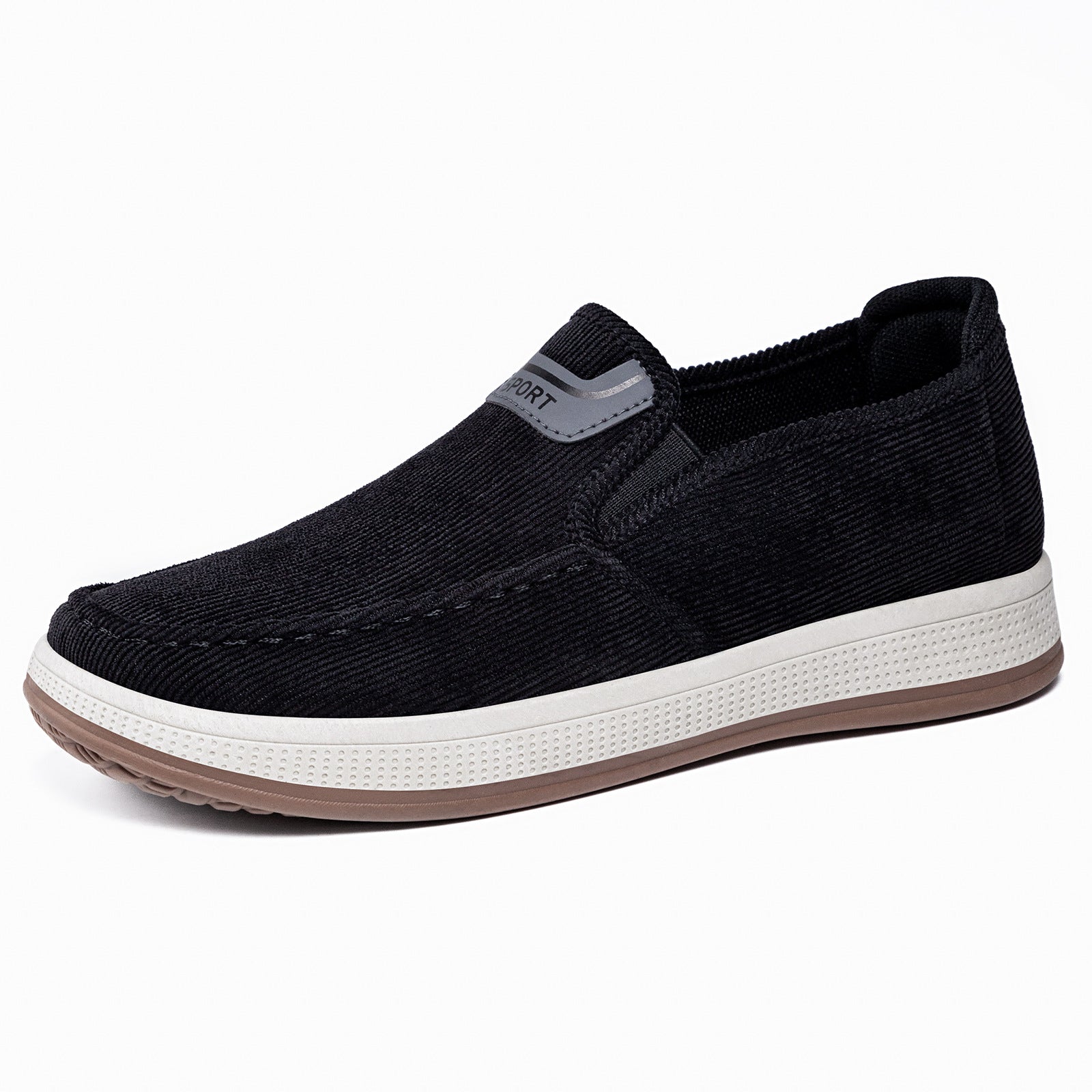 Men's Corduroy Slip-On Sneakers With Rubber Sole
