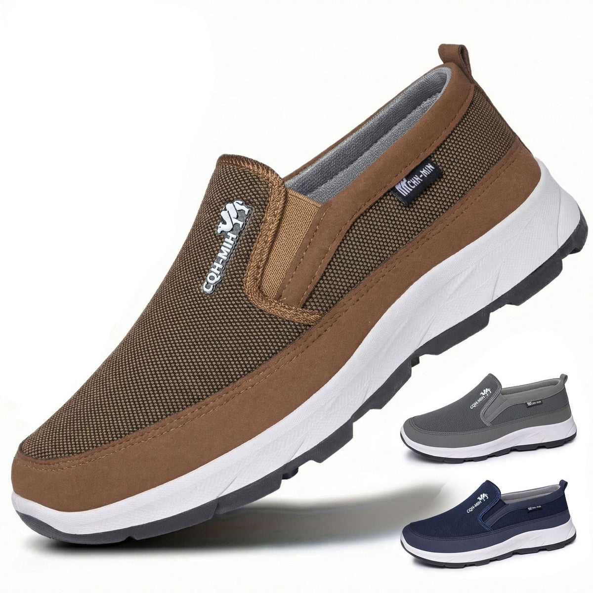 Angled view of a men’s EVA platform slip-on sneaker for everyday wear