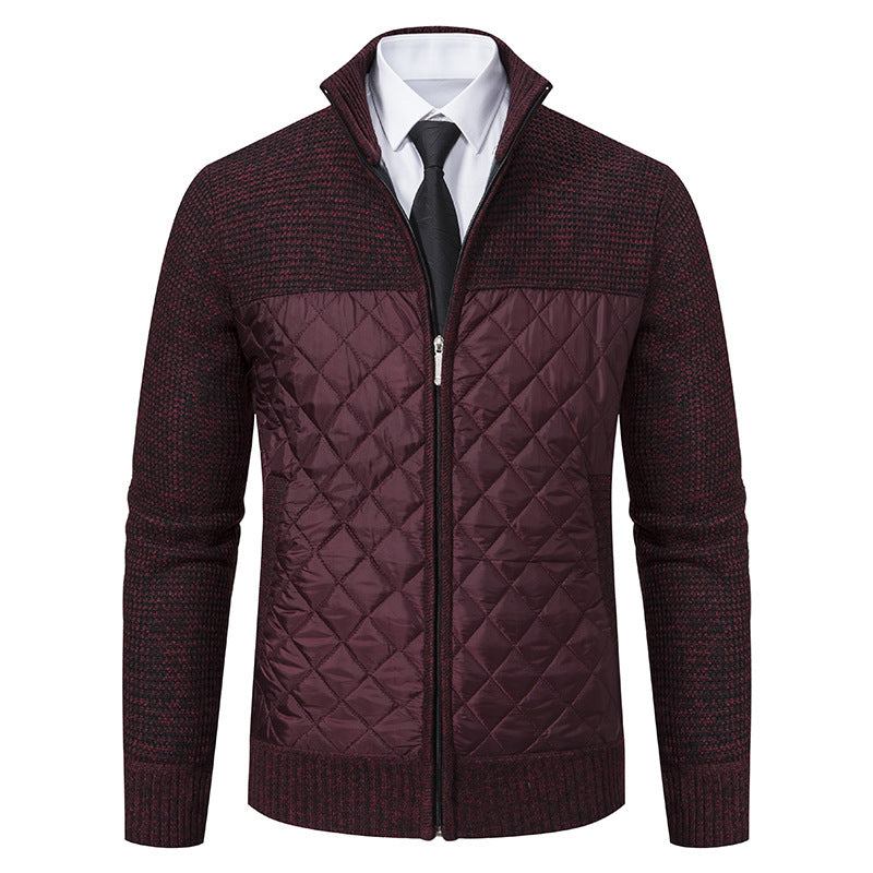 Close-up of the stand collar and full-length zipper on the jacket