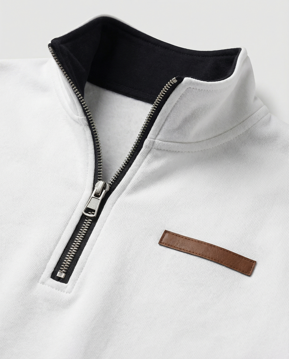 Soft fleece texture on a men's half-zip pullover