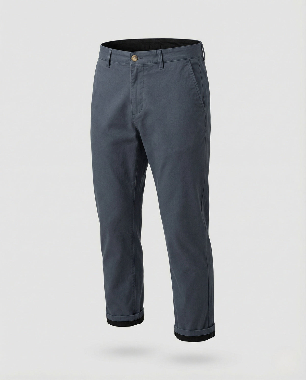 Side view of men's fleece-lined tapered chino pants