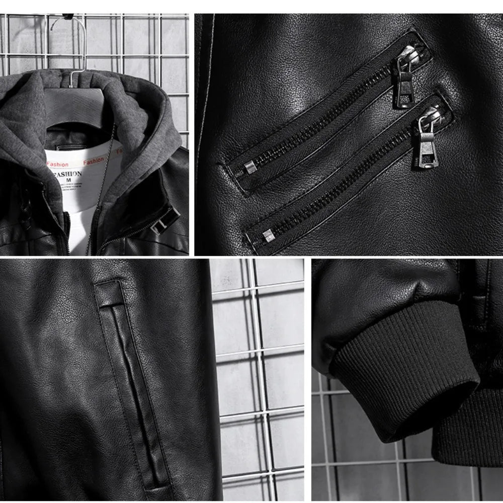 Fabiano D’Angelo Leather Hooded Jacket