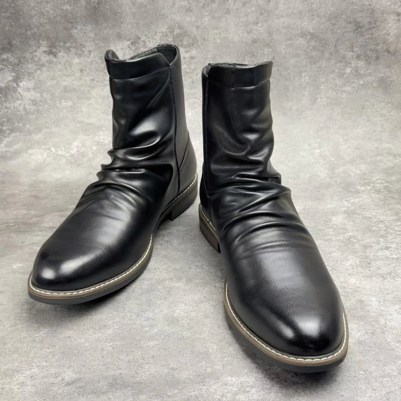 Lorenzo Veronese Leather Zipped Boots