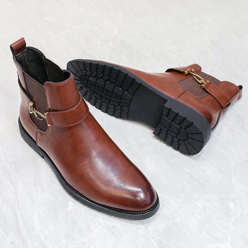 Dante Raphael Leather Strap-Detailed Chelsea Boots