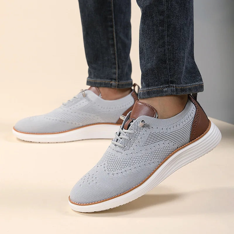 Léonard Caravini Men’s Breathable Mesh Casual Sneakers