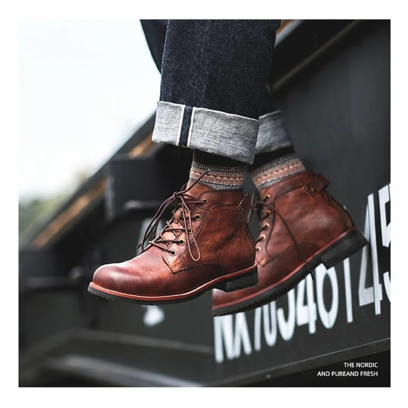 Clinton Adams Lace-up Leather Boots