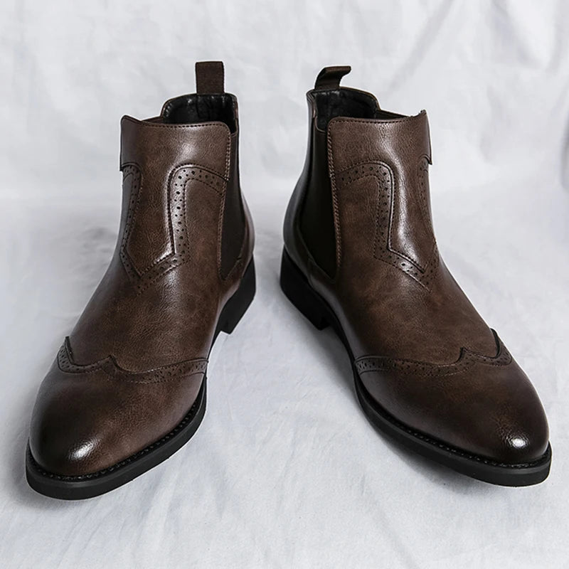 Vincenzo Barboni Leather brogue Chelsea Boots