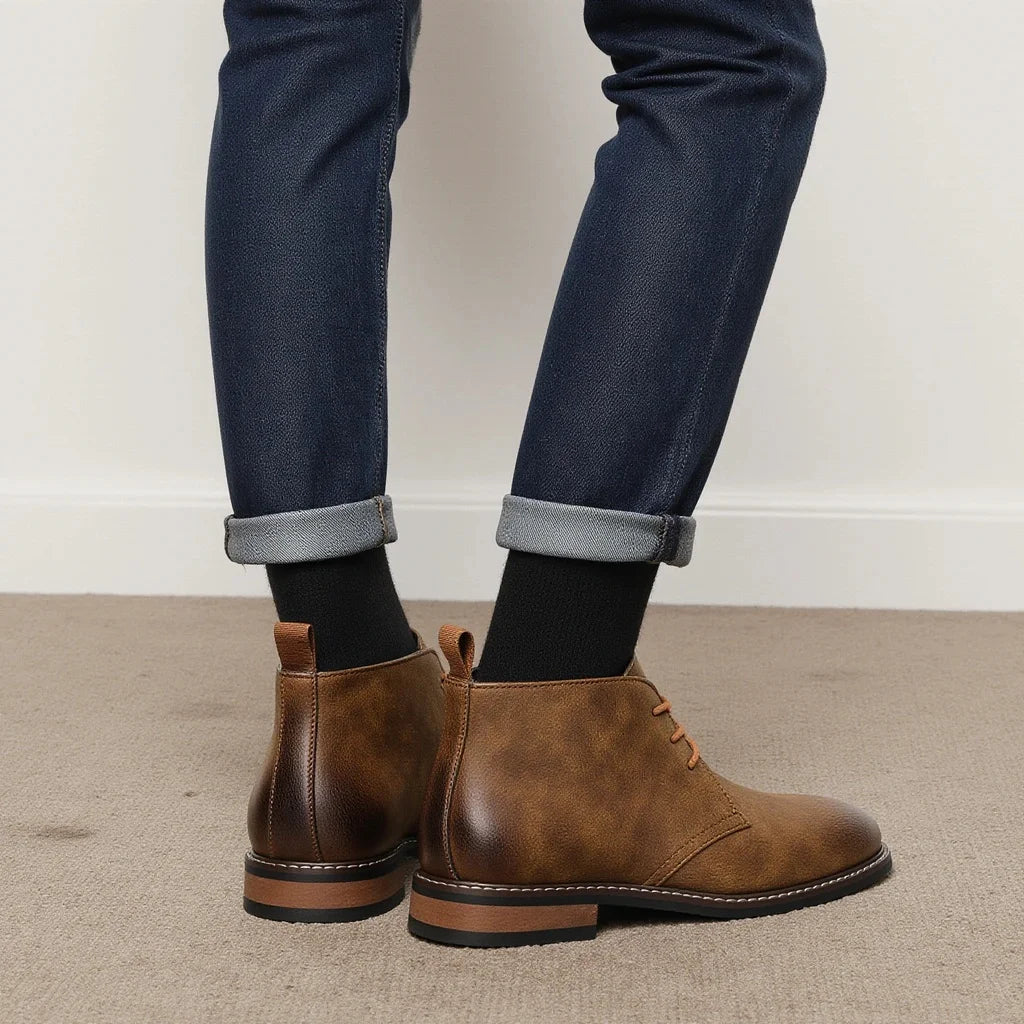 Lior Men’s Retro Leather Desert Boots