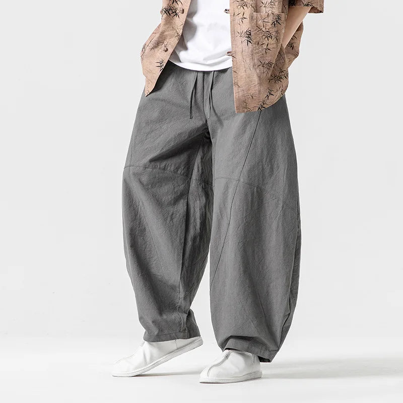 Alex Marin Men’s Loose Linen Harem Pants