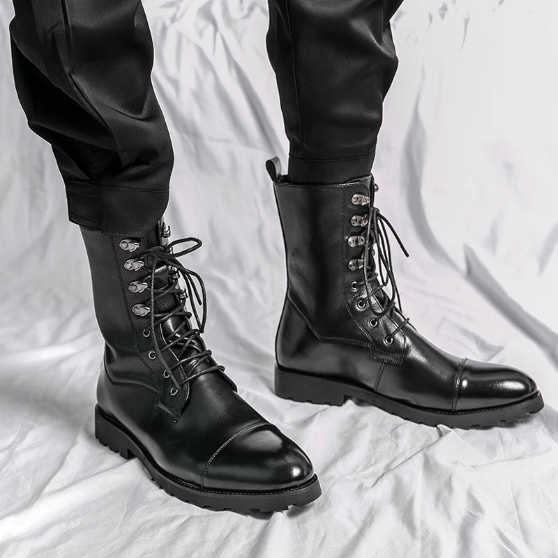 Charles Russell Leather Lace-up Boots