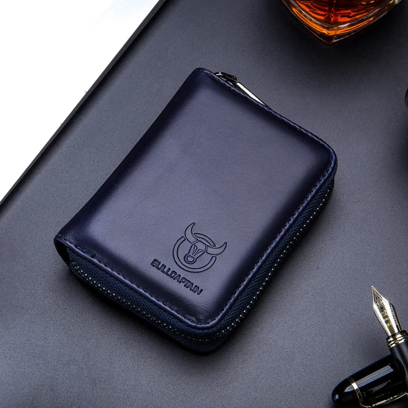 Vinthentic BULLCAPTAIN Compact RFID Leather Card Holder