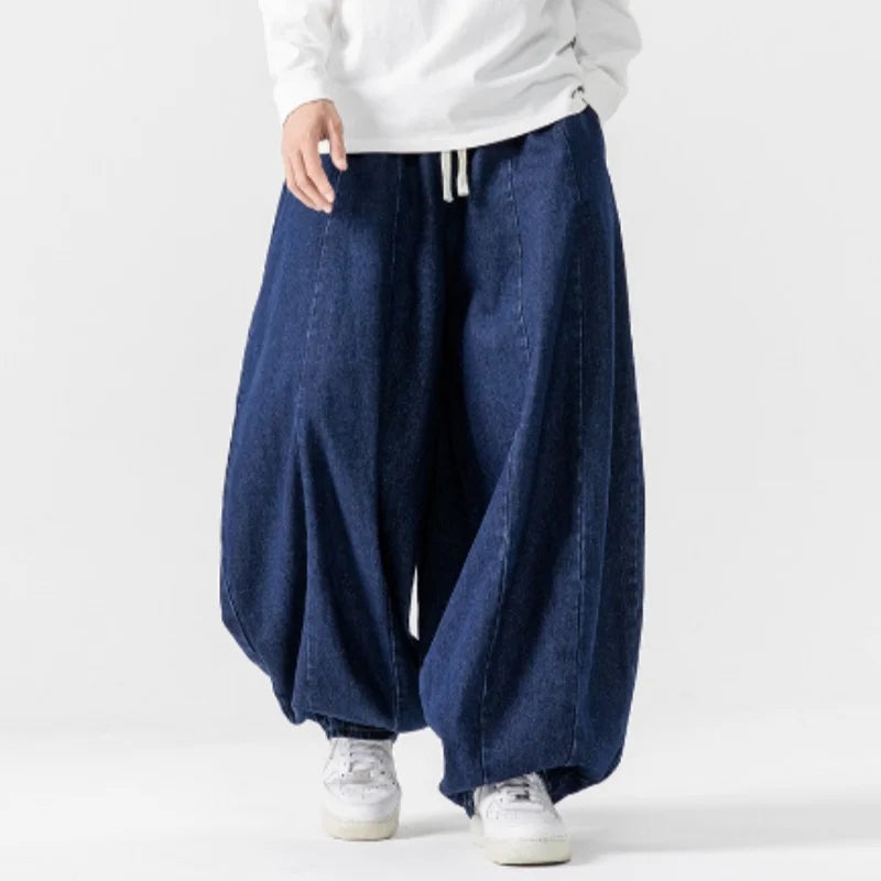Theo Lombard Men's Retro Wide Leg Lantern Pants