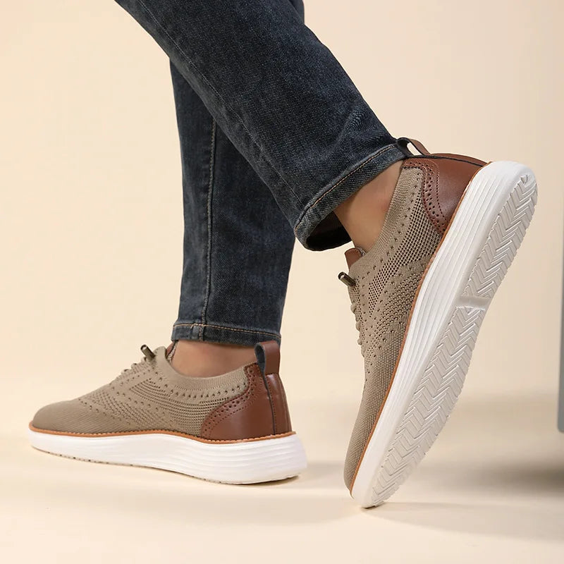 Léonard Caravini Men’s Breathable Mesh Casual Sneakers