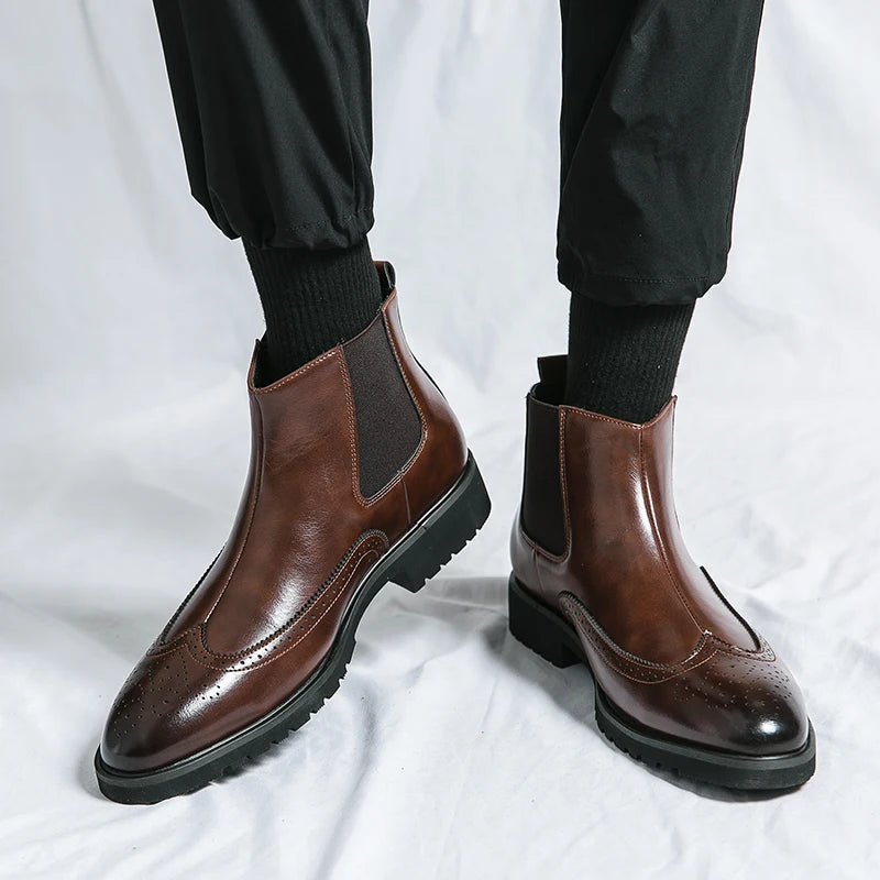 Mariotto Albertinelli Genuine Leather Chelsea Boots