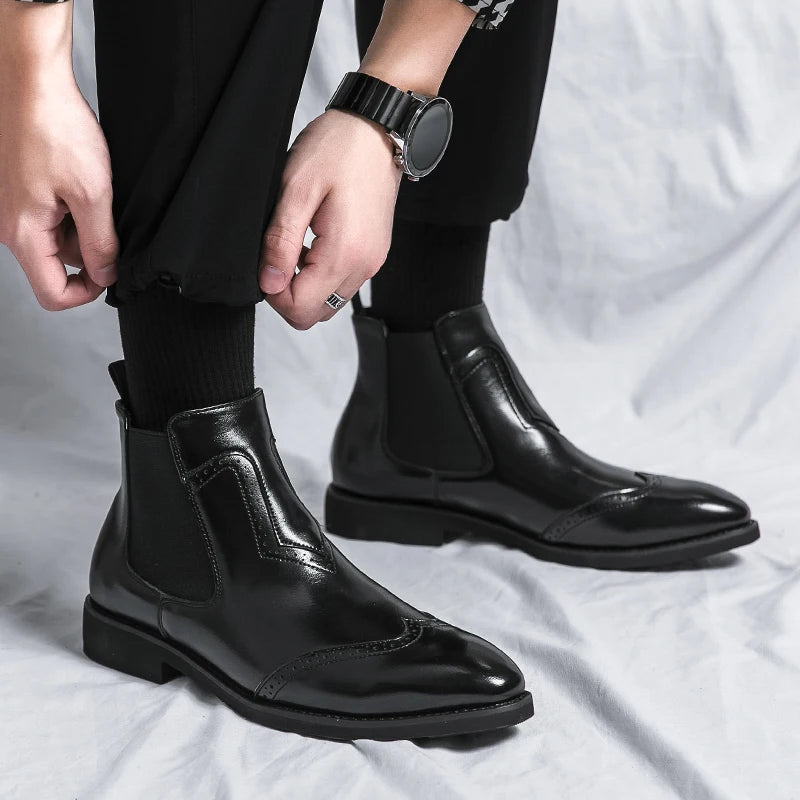 Vincenzo Barboni Leather brogue Chelsea Boots