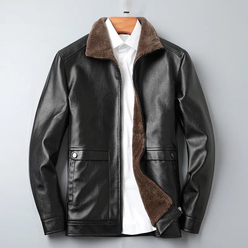 Lorenzo Taviani Fleece Leather Jacket