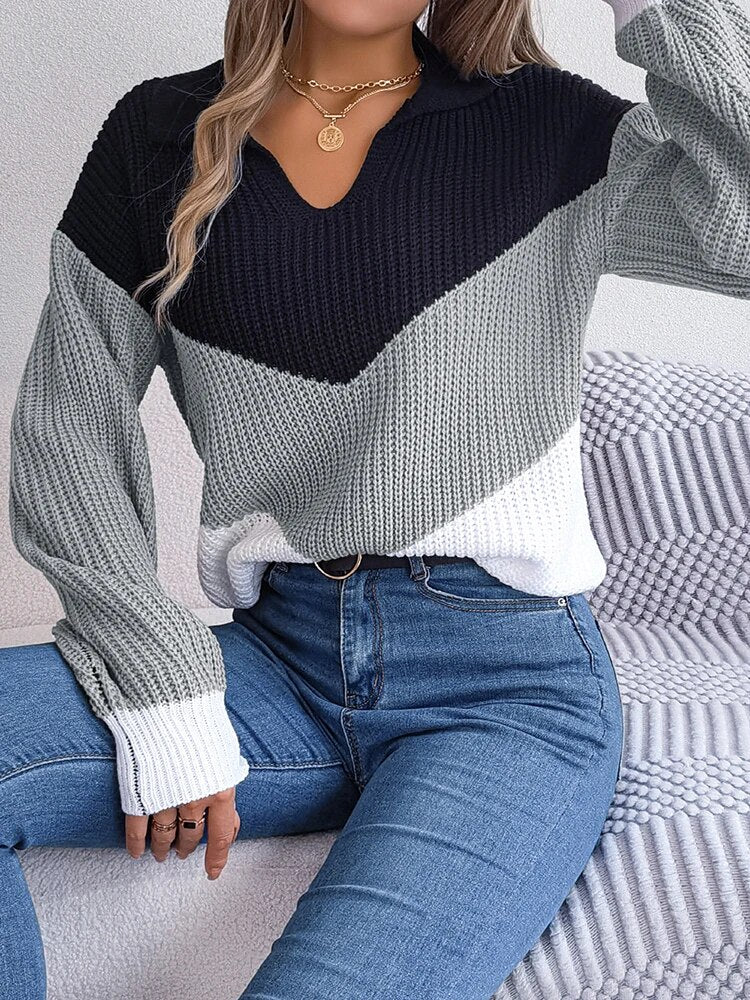 Olivia Knitted V-Neck Pullover