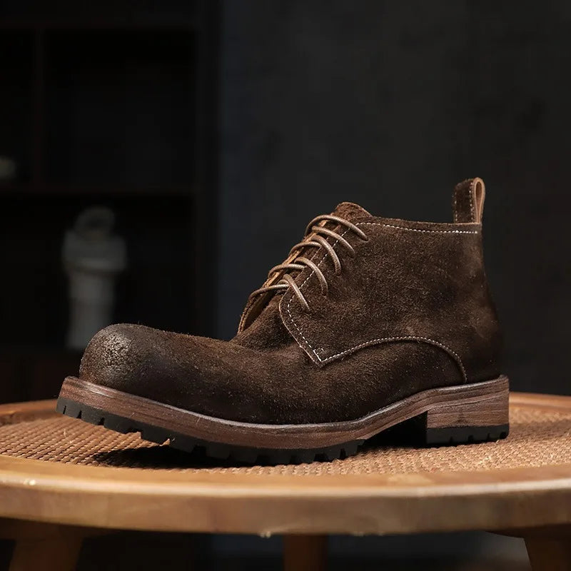 mens vintage dress boots Armand Men’s Vintage Leather Motorcycle Boots, Coffee / 10 (44 EU)