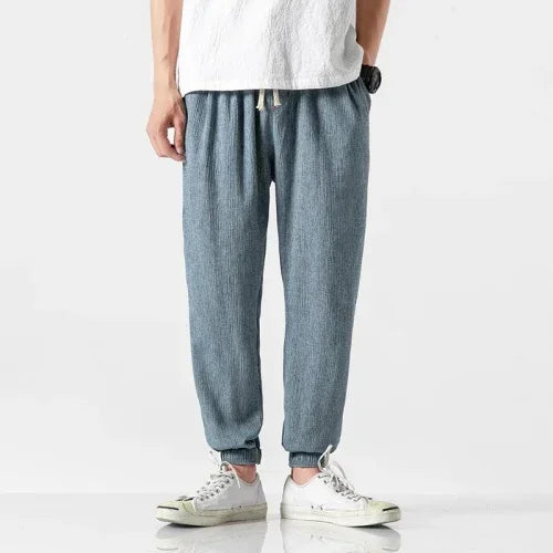 Eli Riva Men’s Cotton Linen Harem Pants