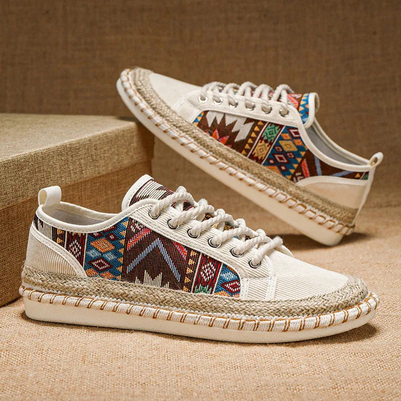 Loïc Bellagrandi Men’s Ethnic Print Espadrille Sneakers