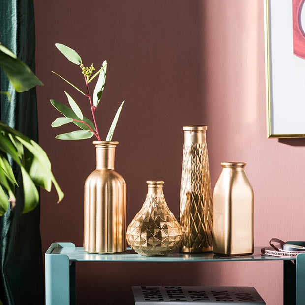 Vinthentic Gold Modern Vases