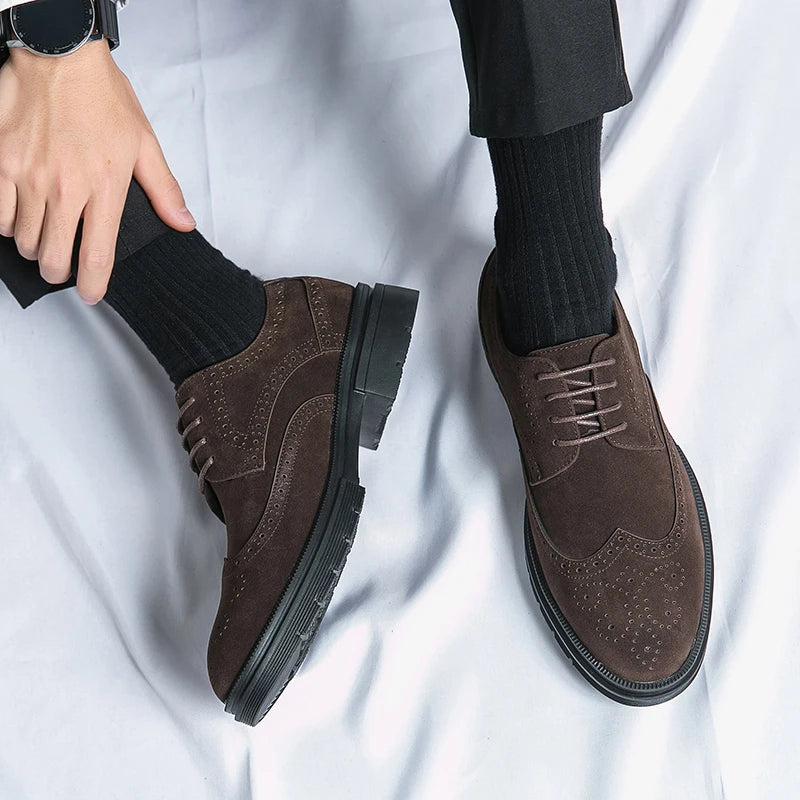 Emilio Rossalini Men’s Lace-Up Brogue Dress Shoes