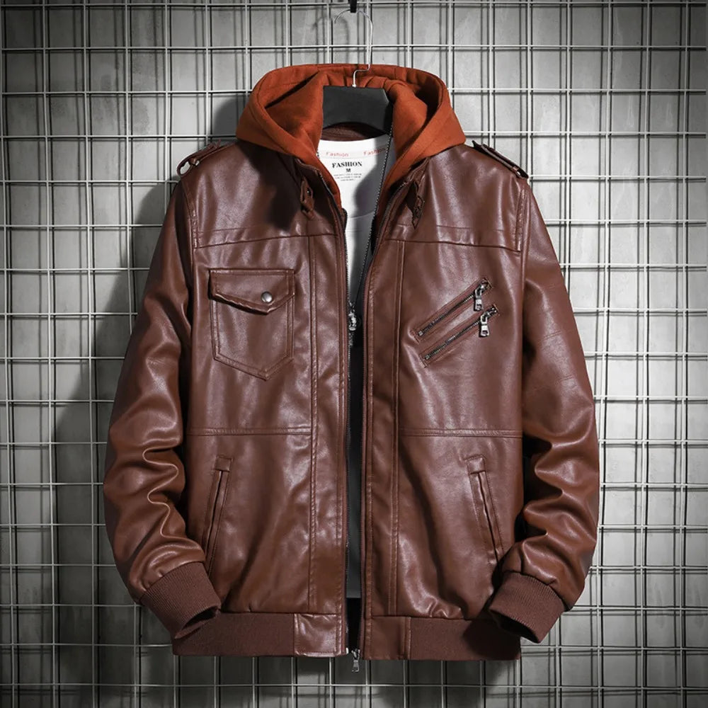 Fabiano D’Angelo Leather Hooded Jacket