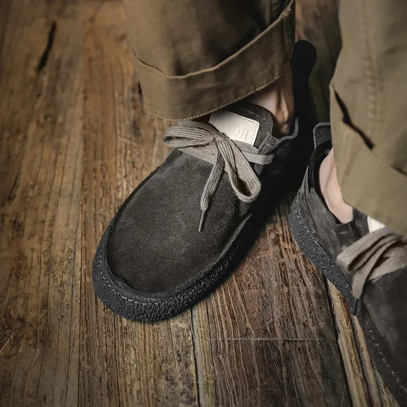 Laurent Vitalini Men’s Brown Suede Casual Moccasins