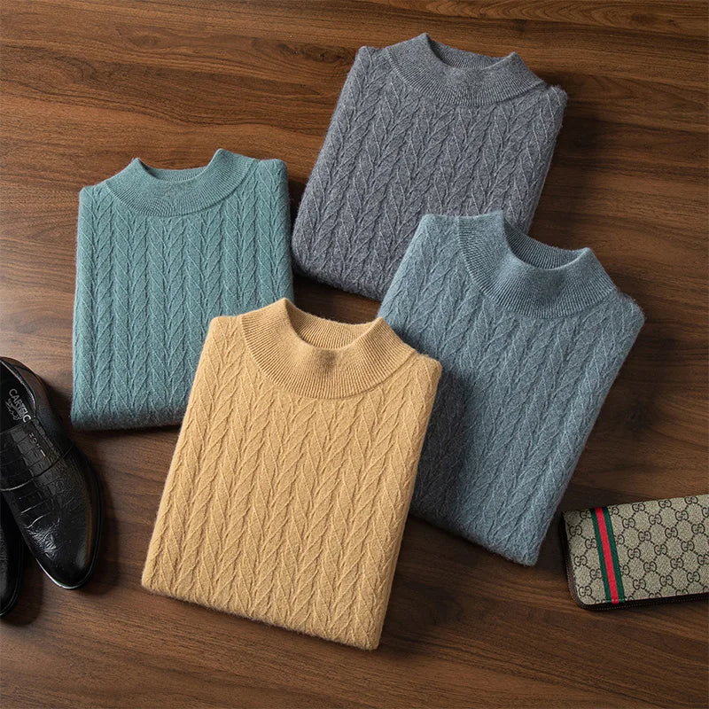 Apollo Cashmere Mock Turtleneck Sweater