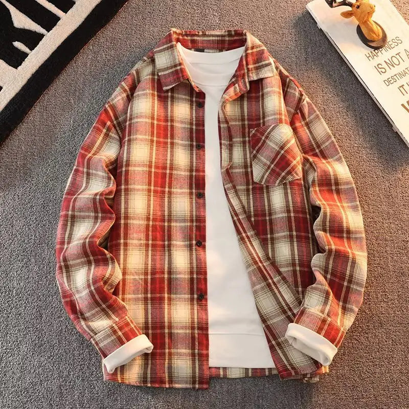 Vinthentic Men’s Casual Plaid Flannel Shirt