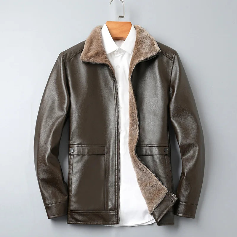 Lorenzo Taviani Fleece Leather Jacket