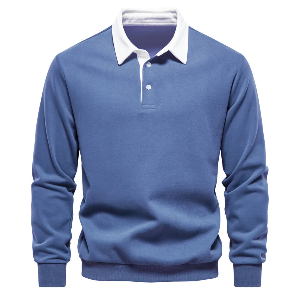 Matteo Sala Men Polo Collar Sweater Long Sleeve