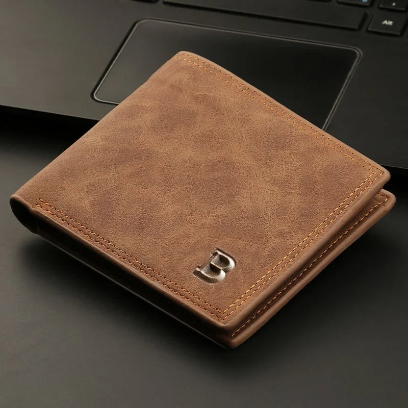 Retro Leather Wallet – Slim Bifold Money Purse with Coin Pocket & Card Holder