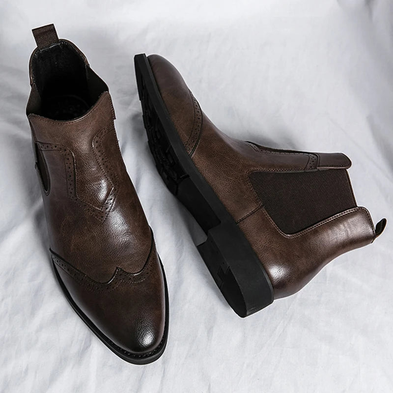 Vincenzo Barboni Leather brogue Chelsea Boots