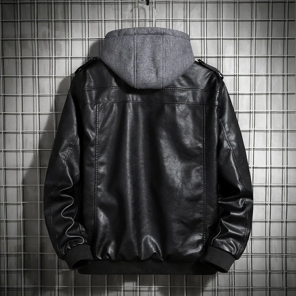 Fabiano D’Angelo Leather Hooded Jacket