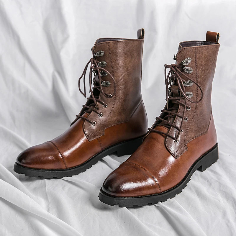 Charles Russell Leather Lace-up Boots