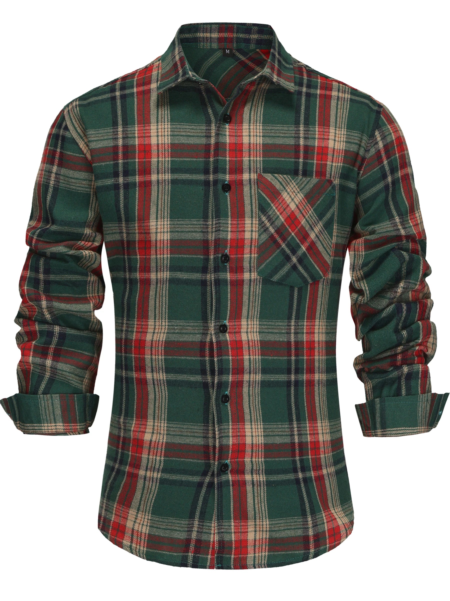 Vinthentic Men’s Coffee Plaid Flannel Shirt