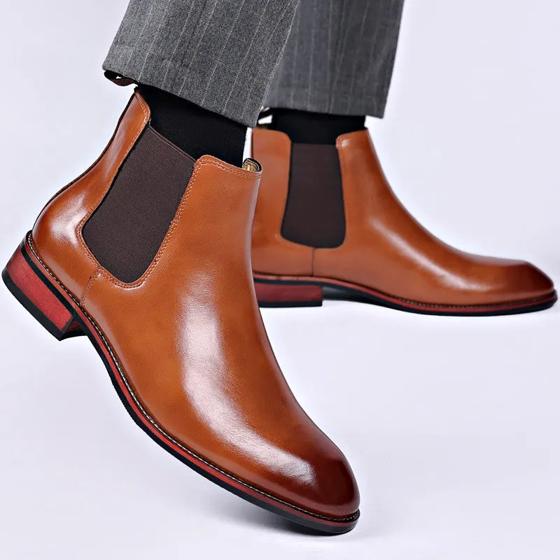 Giovanni Lorenzo Genuine Leather Chelsea Boots