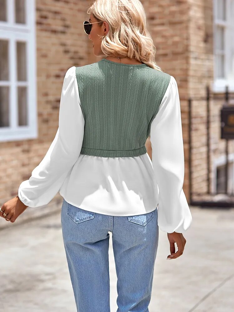 Freya Knitted Two-piece Blouse
