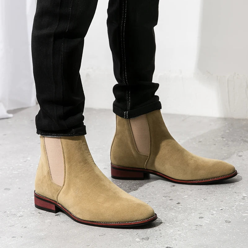 Antoine Rivière Leather Suede Chelsea Boots