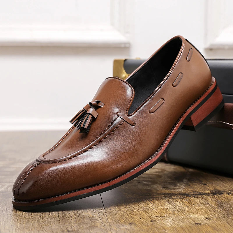 Gaston Chagall Leather Tassel Loafers