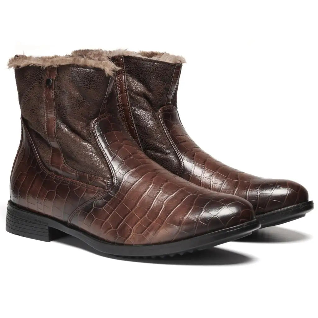 Fabrizio Mancini Leather Fur-Lined Boots