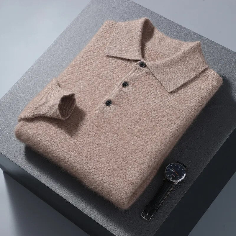 Vinthentic Cashmere Polo-Collar Sweater