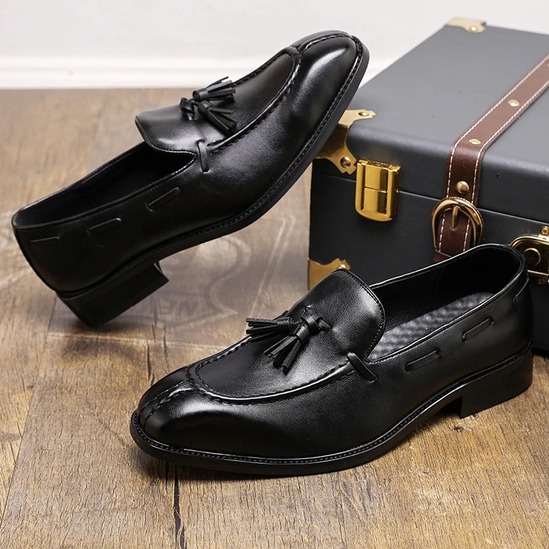 Gaston Chagall Leather Tassel Loafers