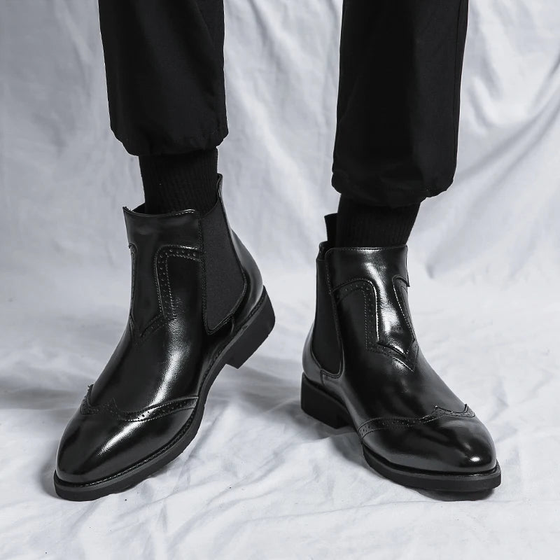 Vincenzo Barboni Leather brogue Chelsea Boots