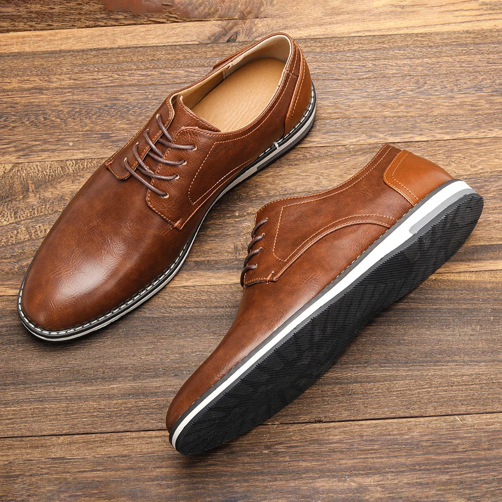Charles Benedetti Oxford Casual Dress Shoes, Auburn Brown / 11 (48 EU)