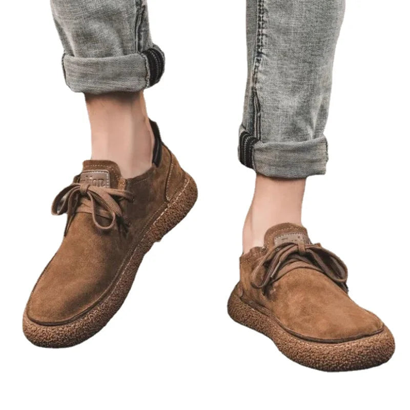 Laurent Vitalini Men’s Brown Suede Casual Moccasins